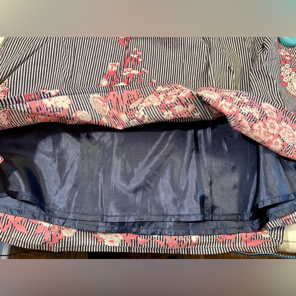 NEW ModCloth Ruby Belle Skirt Navy Pink Floral Woman’s 18 Plus Size - Picture 8 of 12